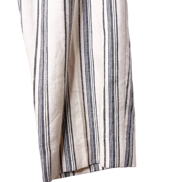 LAUREN RALPH LAUREN NWT Linen Blend Tie High Waist Pants Size 4 in Blue Stripe - Picture 10 of 15